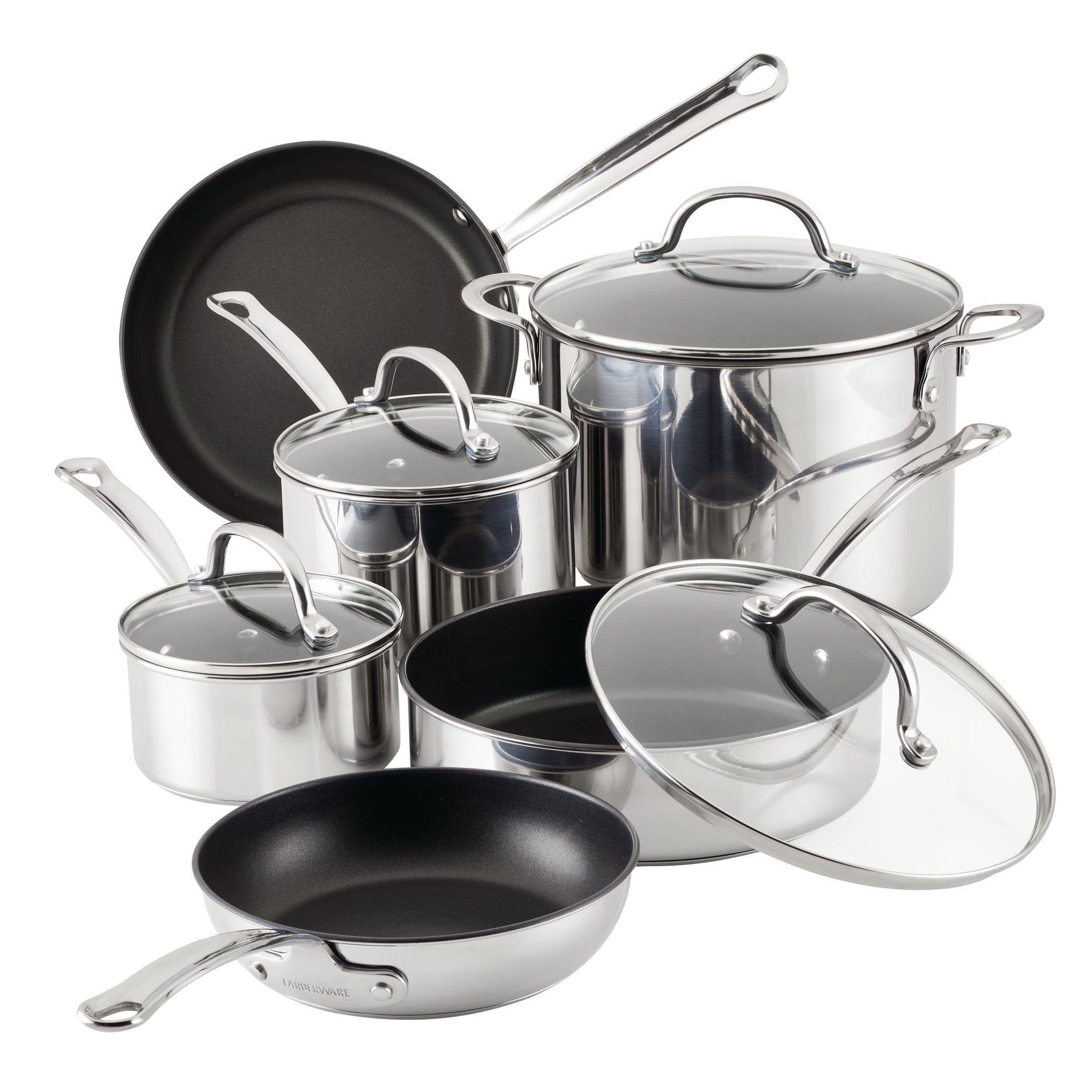 Ninja C19000 Foodi NeverStick 10-Piece Cookware Set, Black
