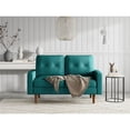 thumbnail image 4 of Pemberly Row 58" Square Arm Modern Fabric/Wood Loveseat in Teal Blue, 4 of 5