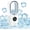 White, variant on 6-Speed Bladeless Electric Fan With Light And 7-Color Light, Bladeless Desk Fan Small Quiet, Ice Mist Refrigeration, Timing Function, Usb Powered For Personal Bedroom Home Office