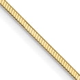 thumbnail image 1 of 14k Yellow Gold 18 Inch 1mm Octagonal Cubetto Omega Snake Chain Necklace Pendant Charm, 1 of 9