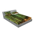 thumbnail image 2 of Ambesonne Forest Fitted Sheet & Pillow Sham Set, Woodland Pathway Scene, Queen, Green Brown, 2 of 2