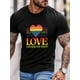 thumbnail image 2 of Men's T-Shirt,Short Sleeve Tee Shirt Casual Tops Love Who You Want Words Crew Neck T Shirts for Men, 2 of 8