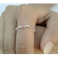 thumbnail image 3 of Silver plating Ruby Ring, Dainty Stacking Ring, Marquise Ruby Band, Unique Stackable Ring, Half Eternity Ring, Gift for Women, 3 of 3