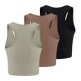 thumbnail image 3 of Women 3 Piece Tank Tops Sleeveless Ribbed Seamless Workout Exercise Shirts Yoga Crop Tops Unique Daily Wear, 3 of 3