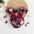thumbnail image 2 of Otqutp Wedding Jumpsuit for Toddler Girls Short Sleeve Floral Prints Romper Summer Bodysuits Clothes Set 0 to 24 Months, 2 of 6