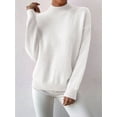 thumbnail image 4 of Women'S Seamless Sweater Ready to Wear Long Sleeve Knitted Pullover Tops White L, 4 of 8