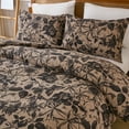 thumbnail image 4 of Vintage Floral Comforter Set Queen, 100% Natural Cotton Bedding with Brown Floral and Butterfly, Soft Breathable Comforter Set for All Seasons, 4 of 12