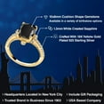 thumbnail image 2 of Gem Stone King Black Onyx White Created Sapphire 18K Yellow Gold Plated Silver Ring (3.14 Cttw, Size 5), 2 of 6