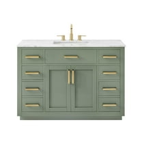 Altair-17 48" Single Bathroom Vanity Set in Vintage Green, Carrara White Marble Countertop