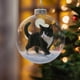 thumbnail image 5 of Cute Cats 2D Flat Christmas Pendant, Christmas Tree Decoration Flat Pendant, elegant 2D design, holiday-themed, gift idea, metal frame, for bedroom, lightweight, easy to hang, durable, for home decor, 5 of 9