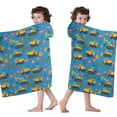 thumbnail image 4 of Cartoon Construction Vehicles Barriers Hooded Bath Towel，60"x35" for Ages 3 To 12 Kids, Quick Dry Lightweight Soft Microfiber Hood Beach Towel Cover Up for Kids, 4 of 7