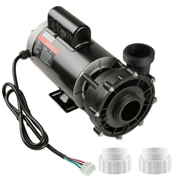 KFFKFF Two-Velocity SPA Pump, 56-Frame, AC220-240V Jacuzzi SPA Pump, 3HP/200GPM/65.61ft Rapid Velocity or 0.4HP/100GPM/16.07ft Reduced Velocity, 2" Port 90° Rotational Interface for Jacuzzi