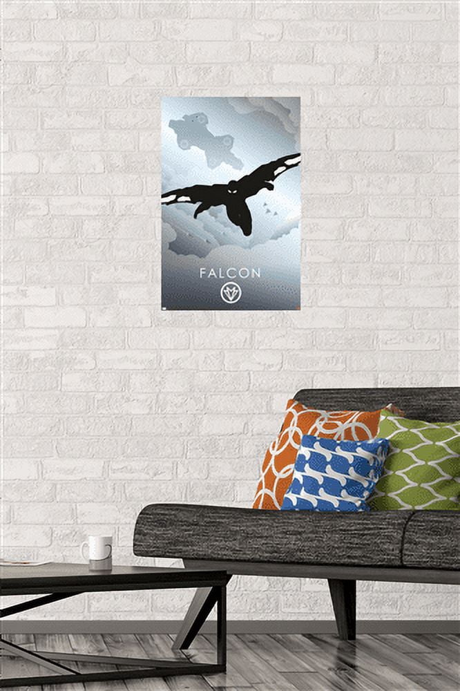 Marvel Heroic Silhouette - Falcon Wall Poster, 14.725" x 22.375"
