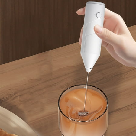 Handheld Milk Frother Wand Electric Foam Maker for Coffee Matcha Hot Chocolate Whisk Drink Mixer Battery Operated Creamer for Latte Cappuccino Black