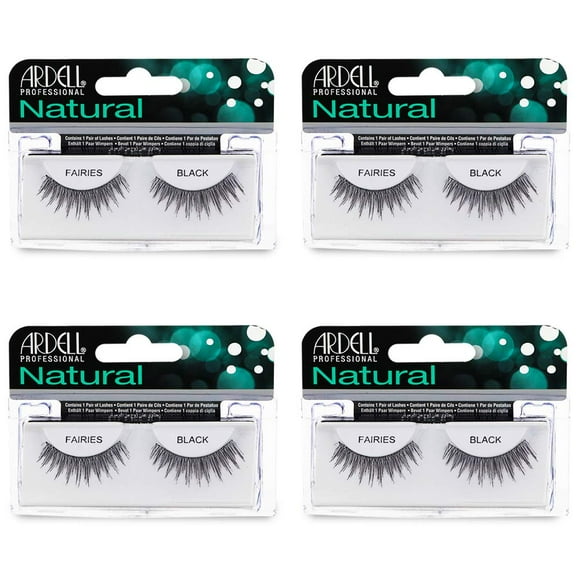 Pestañas postizas Ardell Natural Lashes Fairies Black, paquete de 4