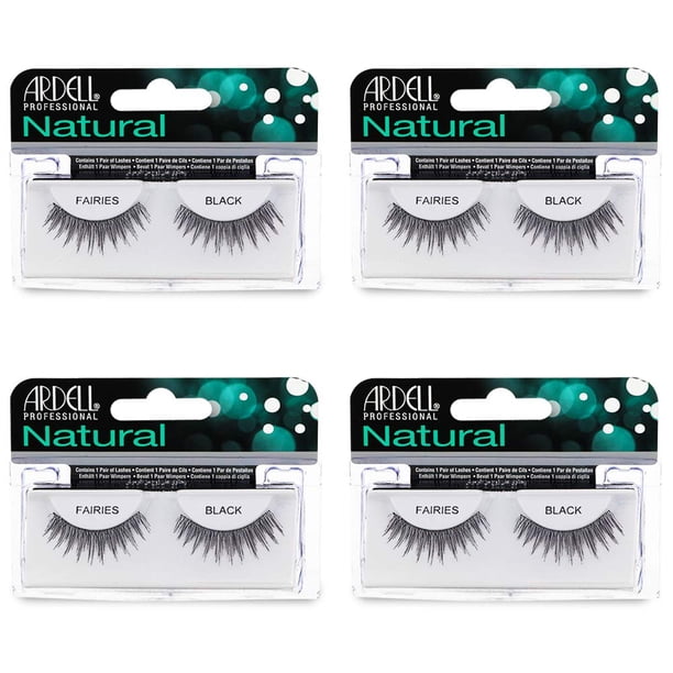 Pestañas postizas Ardell Natural Lashes Fairies Black, paquete de 4