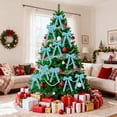 thumbnail image 6 of 12Pcs Blue Velvet Bows, Cool‑Toned Blue‑Theme Velvet Ribbon Bows, Bows for Christmas Tree, Hanukkah Home Accent, Ribbon Bows for Christmas Tree for Wreath Gift Xmas Decorations, 6 of 7