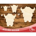 thumbnail image 3 of Unfinished Wood Cute Highland Cow Shape 5" / 1/8", 3 of 3