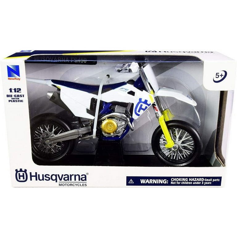 2019 Husqvarna FS450 Dirt Bike, White - New Ray 58163 - 1/12 scale