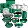 thumbnail image 1 of Granitestone Diamond 20 Piece Nonstick Emerald Aluminum Pots and Pans Cookware & Bakeware Kitchen Set, 1 of 11