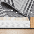 thumbnail image 2 of ReaLife Rugs Machine Washable Area Rug Runner - Living Room Bedroom Bathroom Kitchen Entryway Office - Padded Low Pile Stain Resistant Premium - Modern Geometric Contemporary - Miles - Gray 2'6" x 6', 2 of 13