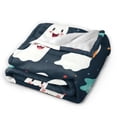 thumbnail image 2 of DouZhe Ultra-Soft Micro Fleece Lightweight Flannel Bed Blanket, Cute Halloween Theme Ghosts Print Cozy Warm Throw Blankets, 40"x30", 2 of 7