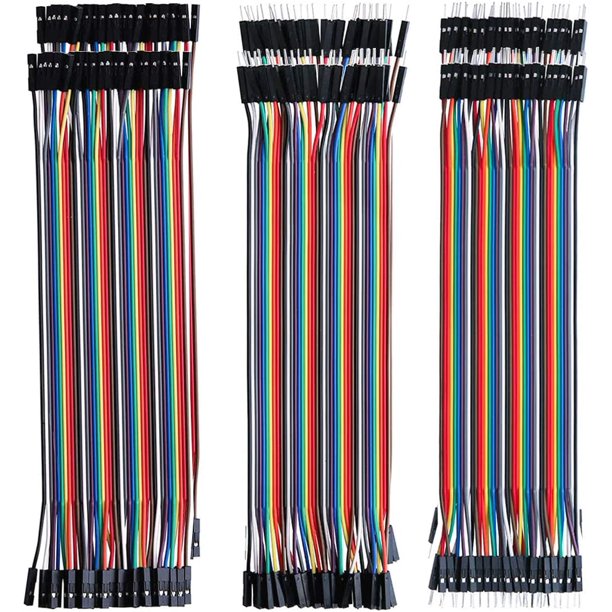 Paquete de 6 cables de puente de 40 pines, cables de cinta de placa de pruebas, cable de puente hembra/macho de 20 cm, puentes de alambre de 24 AWG para placa de pruebas Arduino y Raspberry Pi Kuyhfg Bienvenido a Kuyhfg