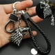 thumbnail image 3 of Llavero de película de tronos, colgante de insignia de cabeza de lobo y dragón, llavero de cuero PU, soporte de llave de coche, accesorios de baratija, regalo, 3 of 4
