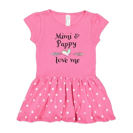 

Inktastic Mimi and Papa Love Me- Heart Grandchild Gift Toddler Girl Dress