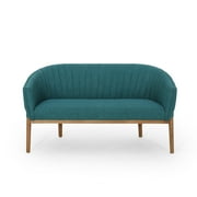 Christopher Knight Home Galena Teal Channel Stitch Fabric Loveseat