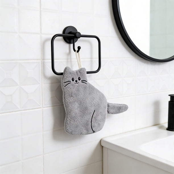 Toalla de mano colgante Toalla de mano con lindos animales Toalla de mano de pelusa Toalla de mano súper absorbente Pañuelo de baño Paño de cocina grueso Toallas de mano de pelusa