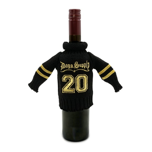 Snoop Dogg Black & Gold Wine Sweater, 6.4", Polyester