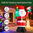 thumbnail image 5 of 6FT Christmas Inflatables Santa Claus with Welcome Sign and Tree, Outdoor Christmas Holiday Decorations Clearance Blow Up Santa with Built-in 4 LED Lights for Home Party Yard Lawn, 5 of 9