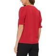 thumbnail image 3 of INSPIRE CHIC Women's Casual Summer V Neck Short Bubble Sleeve Blouses XS Red, 3 of 6