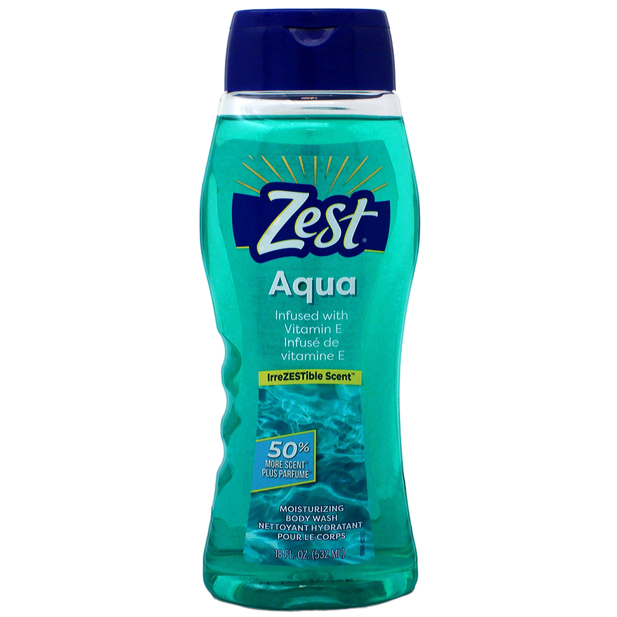 Zest Hydrating Body Wash Shower Gel Aqua Scent with Vitamin E 18 fl oz