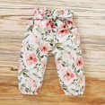 thumbnail image 4 of Babibeauty 3PCS Infant Toddler Baby Girl Clothes Ruffle Romper Bodysuit Floral Pants Headband Outfits, 4 of 9