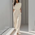 thumbnail image 3 of STETMN Fromal Jumpsuits for Women Summer Cocktail Pleated Wide Leg Pants Business Work Rompers, 3 of 3