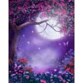 thumbnail image 2 of ABPHOTO Polyester 5x7ft Baby Shower Backdrop Fairytale Enchanted Garden Fresh Flowers Shining Moon Night Butterfly Twinkle Stars Fantasy Photography Background Girls Birthday Photo Studio Props, 2 of 3