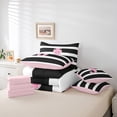 thumbnail image 5 of Feelyou Initial Letter J Bedding Comforter Set 7 Pieces for Teens, Cartoon Monogrammed Full Bedding Set, Princess Ribbon Reversible Fitted Sheet Flat Sheet, Microfiber Bedroom Decor, 5 of 7