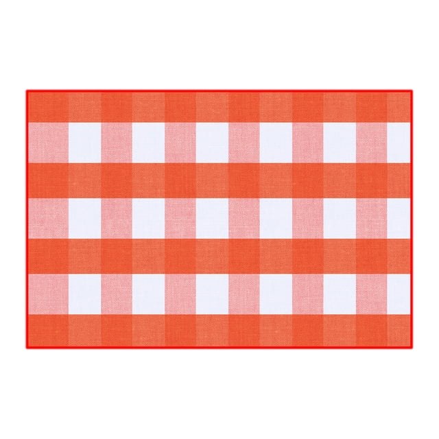 Orange Hand-Woven Plaid Outdoor Rug Fall Thanksgiving Christmas Doormat Layered Mat For Front Door Porch Patio Entryway Farmhouse Decor 15.7X23.6 Inches Non-Slip Floor Mat Welcome Mat Seas