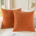 thumbnail image 1 of wonima44 CaliTime Fall Throw Pillow Covers Decorative 18 X 18 Inches Pack of 2 Cozy Chenille Cushion Cases for Couch Sofa Bed Living Room Home Burnt Orange, 1 of 1