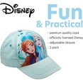 thumbnail image 3 of Disney Girls' Frozen Baseball Cap - 2 Pack Princess Elsa and Anna Curved Brim Strap Back Hat (2T-7), 3 of 6