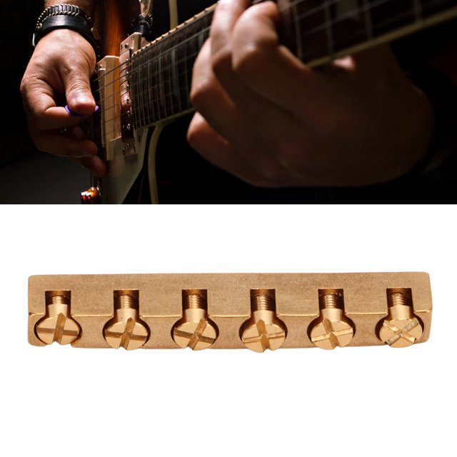 Écrou de Basse, 6 Cordes Large Correspondant à la Conception Standard Écrou de Guitare en Laiton pour le Remplacement