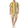 thumbnail image 2 of MODA NOVA Big & Tall Men's Summer Striped Shirts Short Sleeves Button Down Beach Shirt, 2 of 6