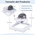 thumbnail image 3 of Costway Andador para Bebés Plegable con Ruedas Altura Ajustable a 3 Niveles Cojín de Asiento Desmontable Andador para Niños 6-36 Meses, 3 of 9