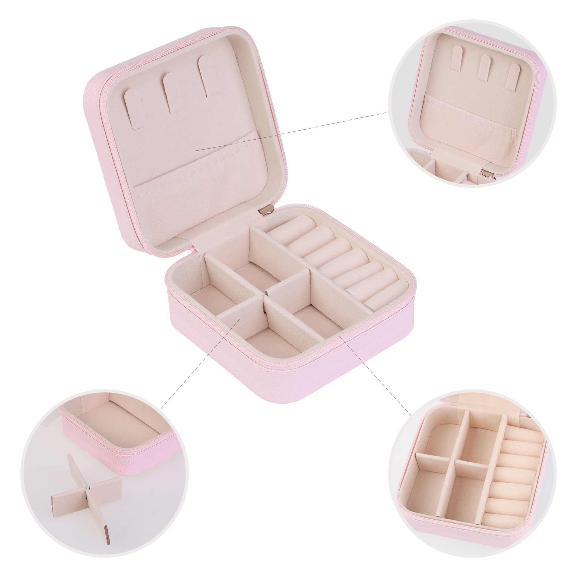 Unique Bargains Jewelry Box Small PU Leather Jewelry Organizer Case Storage Display Holder Pattern K