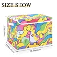 thumbnail image 5 of Yayeee Collapsible Cube Storage Bin with Lid Fabric Closet Decorative Basket with Handles, Vibrant Dinosaur, 5 of 7