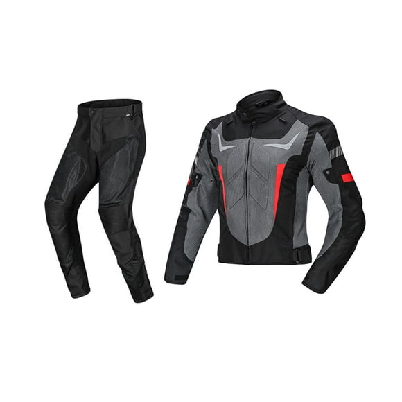 Waterproof Motorcycle Jacket Pants Racing Suit Breathable Mesh Armour Protection Black M