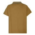 thumbnail image 3 of Eltusu Men's Casual Button Down Shirts, Breathable Stretch Summer Lapel Collar Short Sleeve Shirts Khaki Size 3XL, 3 of 7