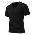 thumbnail image 2 of TBWNWG Men T Shirts Mens Summer Solid Color V Neck Short Sleeved T Shirt for Comfortable Casual Wear,Sizes XL, 2 of 8